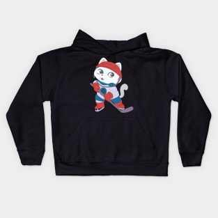 Hokey Cute Cat Player - Kids gift print Kids Hoodie